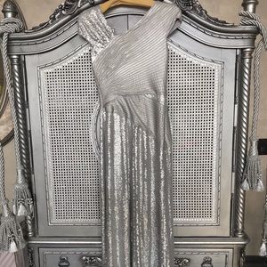 Tadashi Shoji Metallic Sequin Dress XS NEW